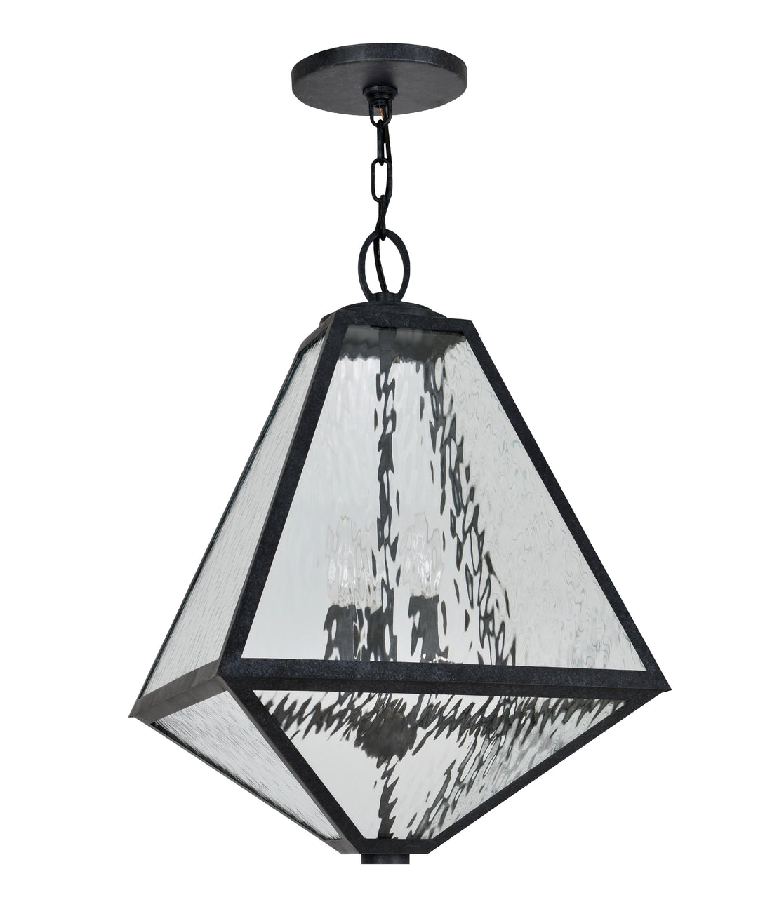 Crystorama Brian Patrick Flynn Glacier 3 Light Black Charcoal Outdoor Pendant