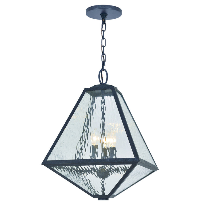 Crystorama Brian Patrick Flynn Glacier 3 Light Black Charcoal Outdoor Pendant