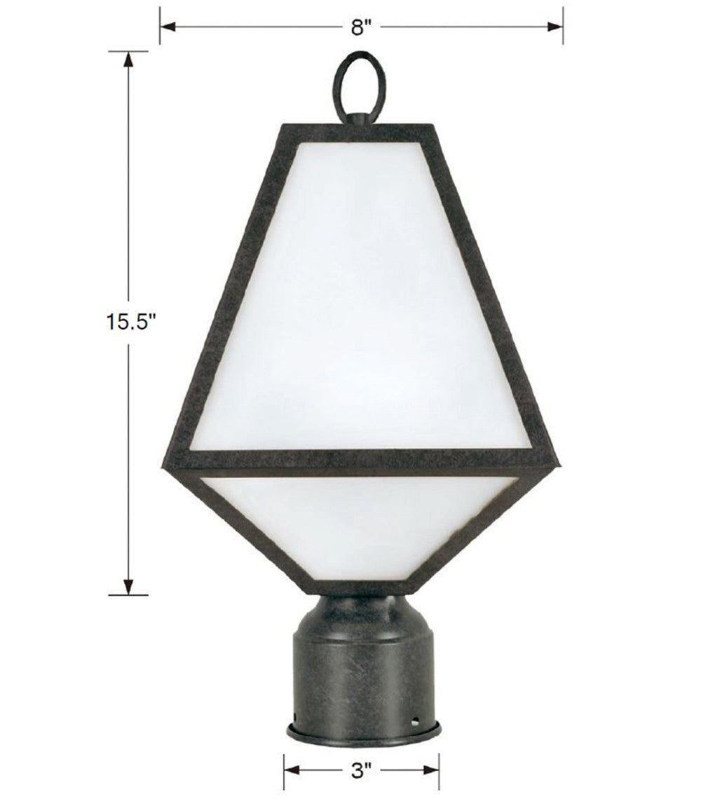 Crystorama Brian Patrick Flynn Glacier 1 Light Black Charcoal Outdoor Post