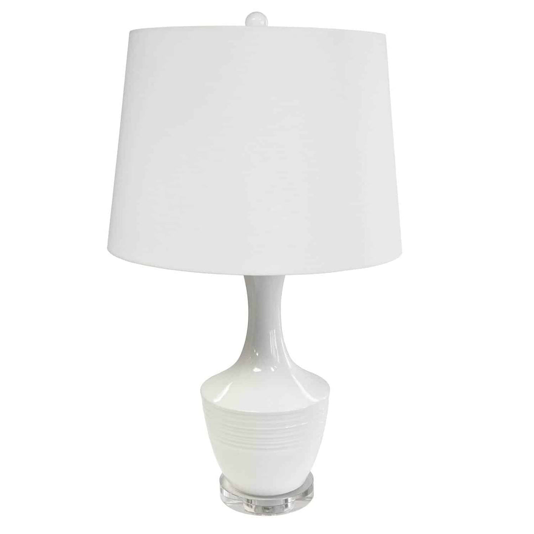 Dainolite 1 Light Ceramic Oversized Table Lamp, White Finish