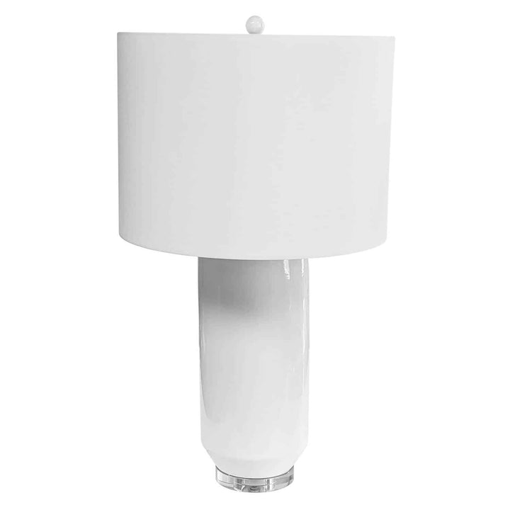 Dainolite 1 Light Ceramic Oversized Table Lamp, White Finish