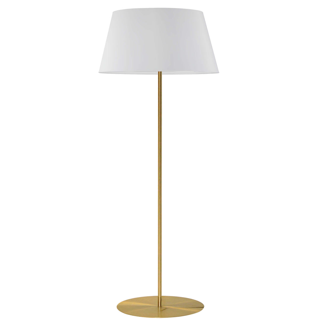 Dainolite 1 Light Incandescent Round Base Floor Lamp Aged Brass with White Shade