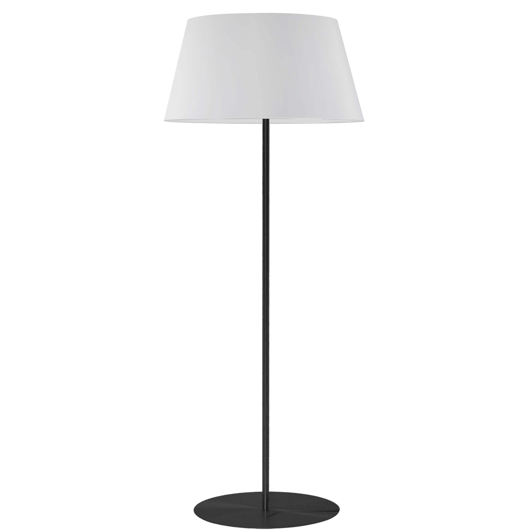 Dainolite 1 Light Incandescent Round Base Floor Lamp Aged Brass with White Shade