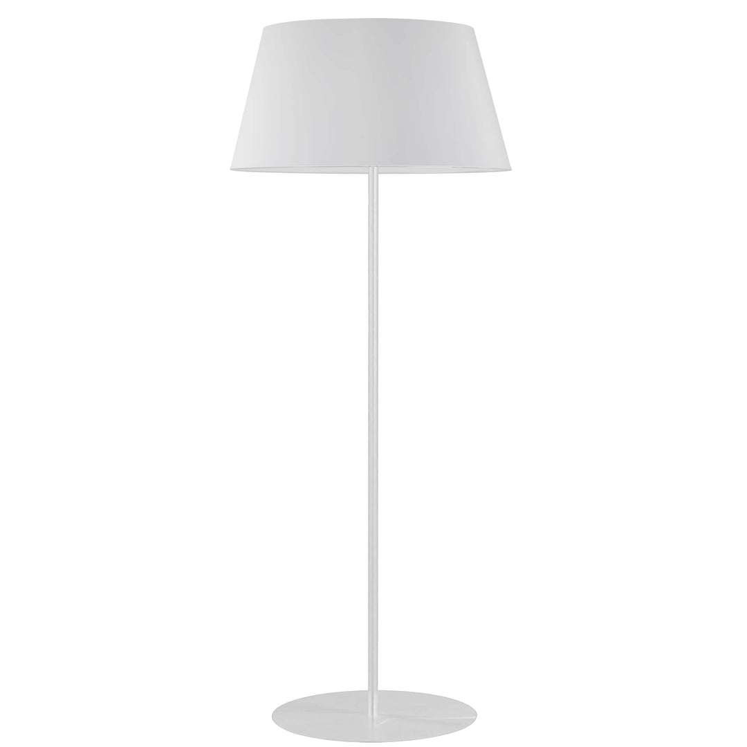 Dainolite 1 Light Incandescent Round Base Floor Lamp Aged Brass with White Shade