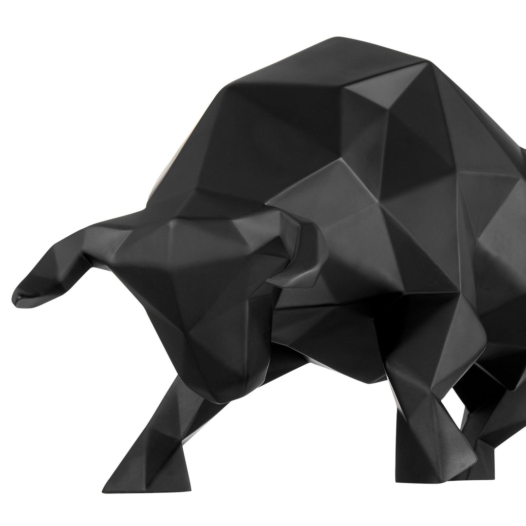 Geometric Bull Sculpture // Matte Black