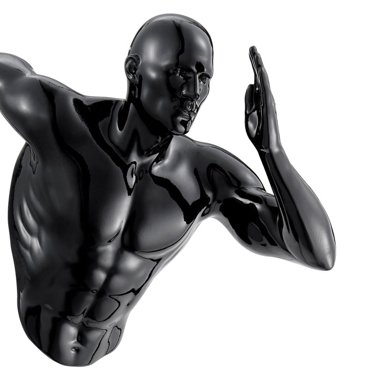 Black Wall Runner 13" Man Sculpture