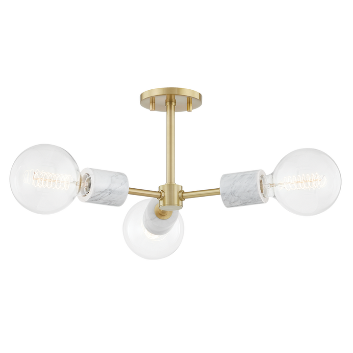 Asime Semi Flush - Aged Brass