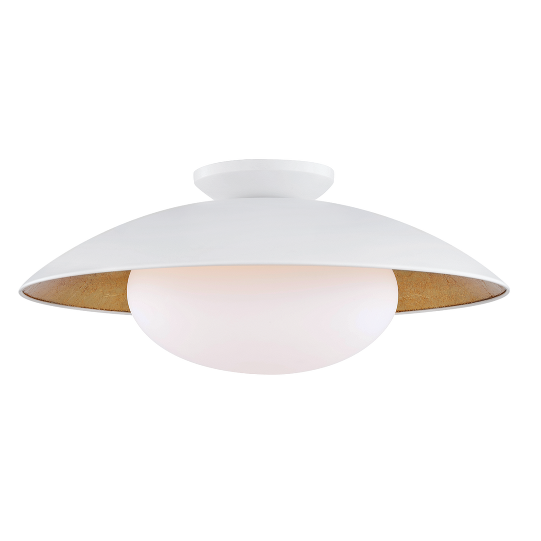 Cadence Semi Flush 9" - White/Gold Leaf