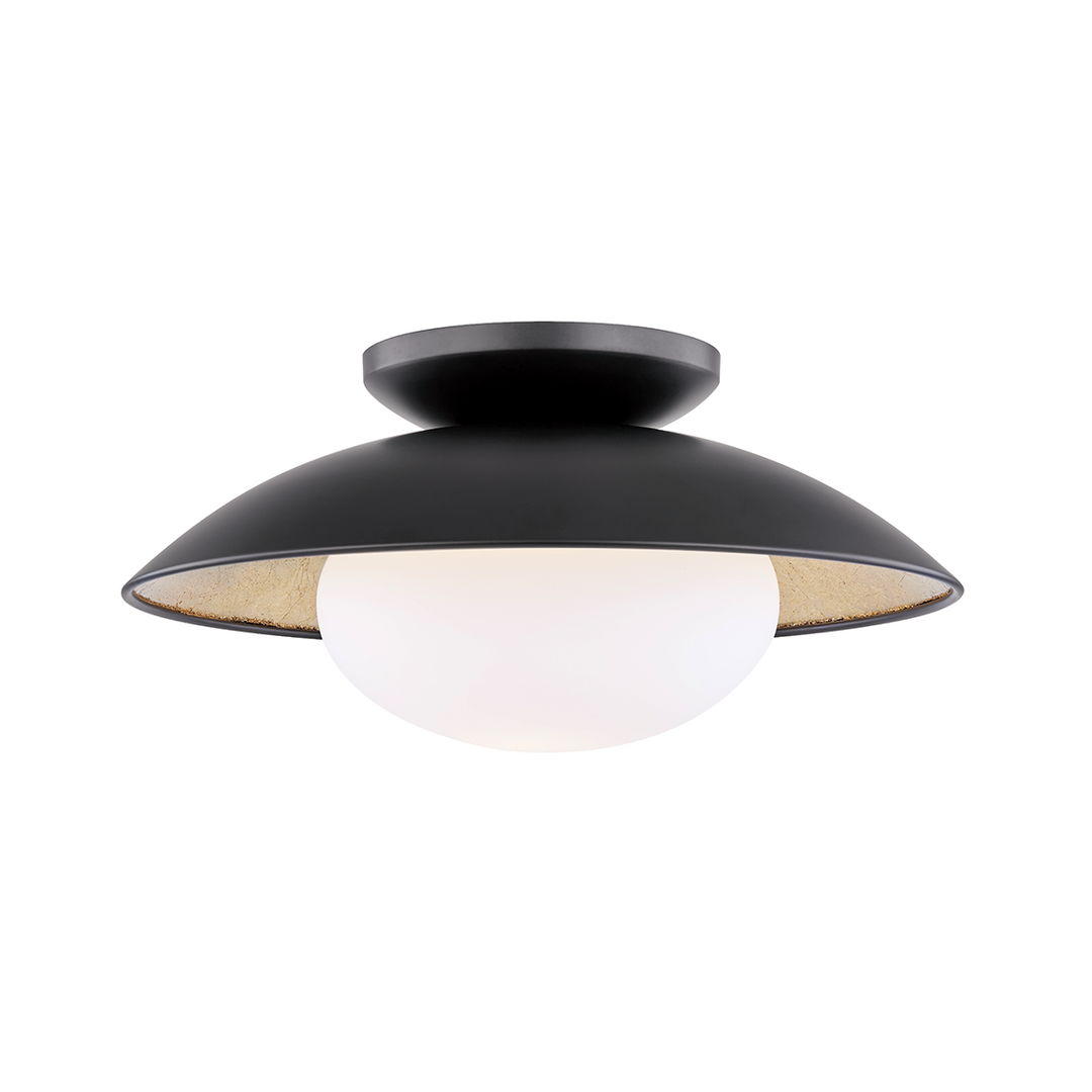 Cadence Semi Flush 6" - Black/Gold Leaf