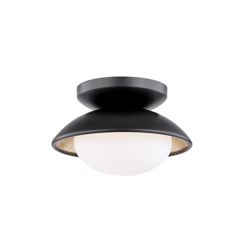 Cadence Semi Flush 4" - Black/Gold Leaf