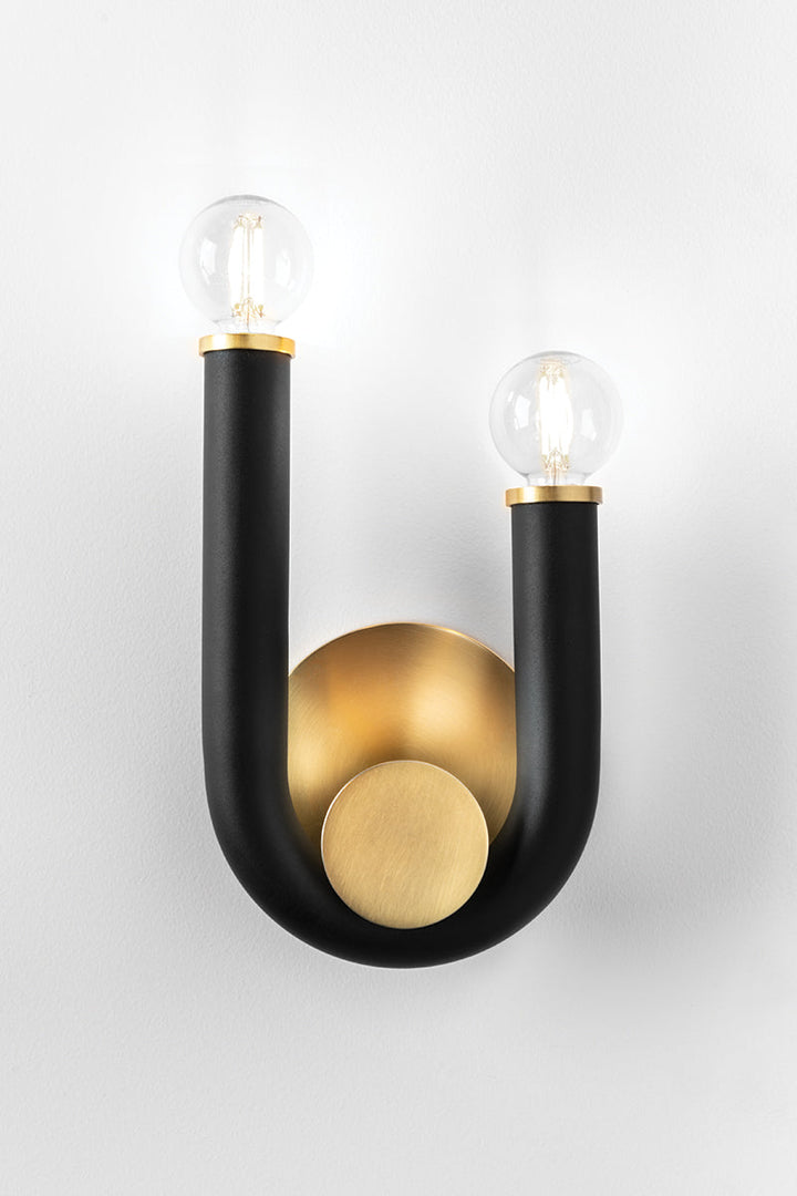 Whit Wall Sconce - Aged Brass/Dusk Black