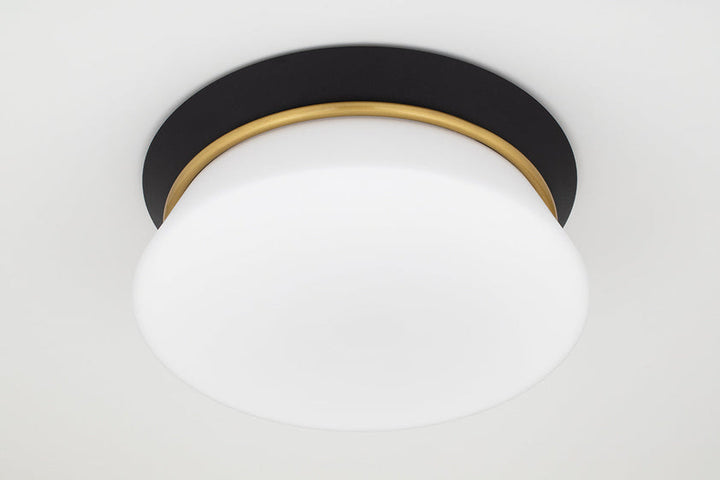 Cath Flush Mount - Aged Brass/Dusk Black