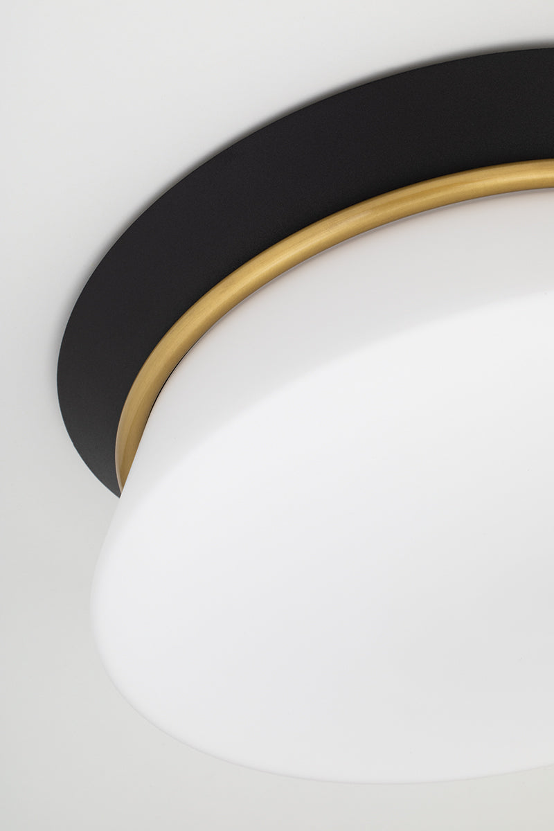 Cath Flush Mount - Aged Brass/Dusk Black