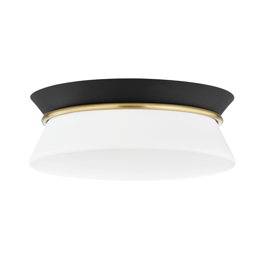 Cath Flush Mount - Aged Brass/Dusk Black