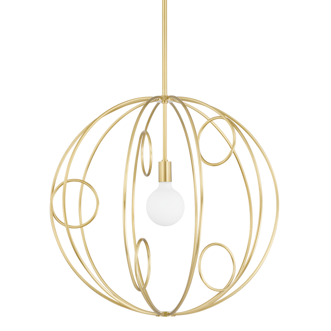 Alanis 1 Light Medium Pendant - Aged Brass