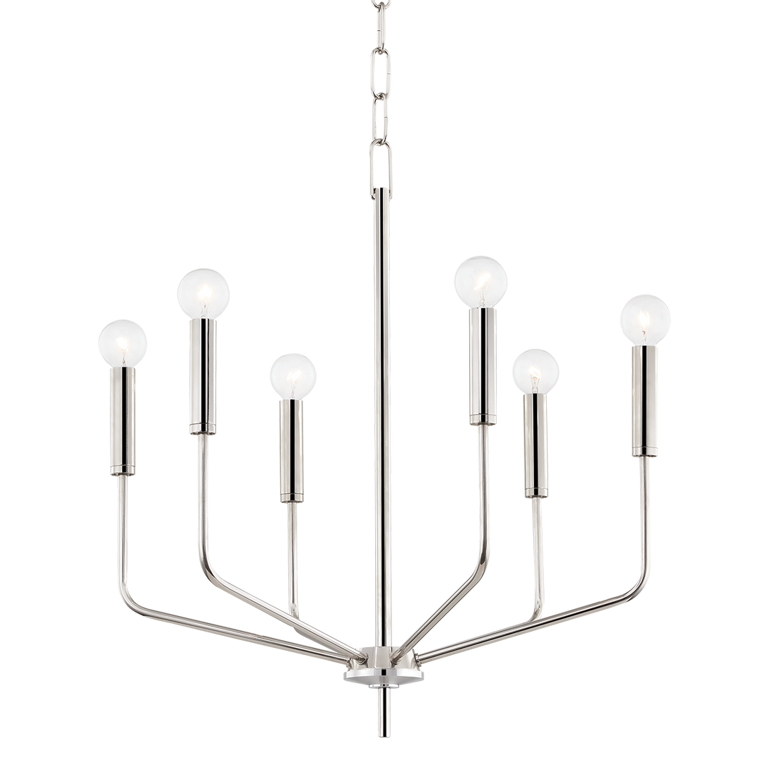 Bailey 6 Light Chandelier - Polished Nickel