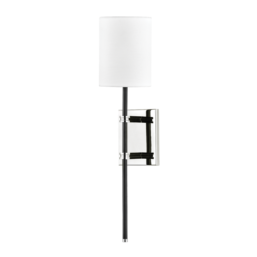 Denise Wall Sconce, Polished Nickel & Black