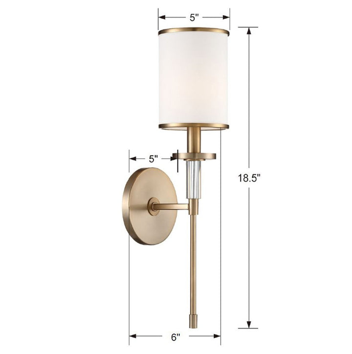 Crystorama Hatfield 1 Light Black Forged + Vibrant Gold Sconce