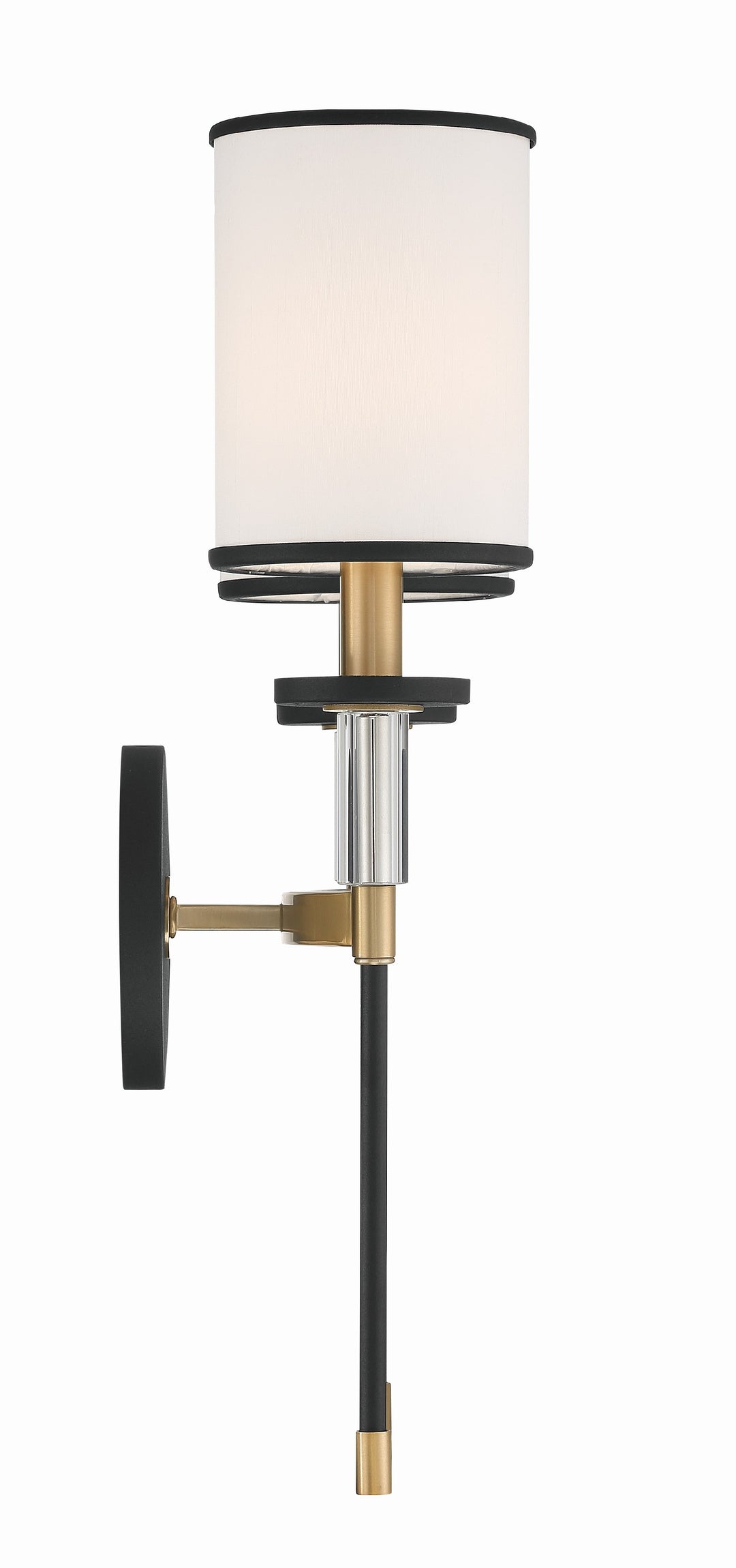 Crystorama Hatfield 2 Light Black Forged + Vibrant Gold Sconce