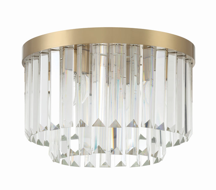 Crystorama Hayes 4 Light Aged Brass Flush Mount