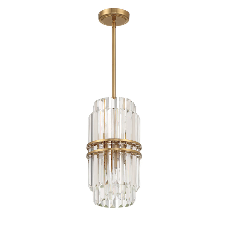 Crystorama Hayes 4 Light Aged Brass Pendant