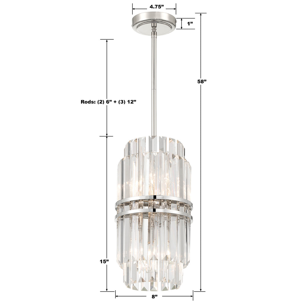 Crystorama Hayes 4 Light Aged Brass Pendant