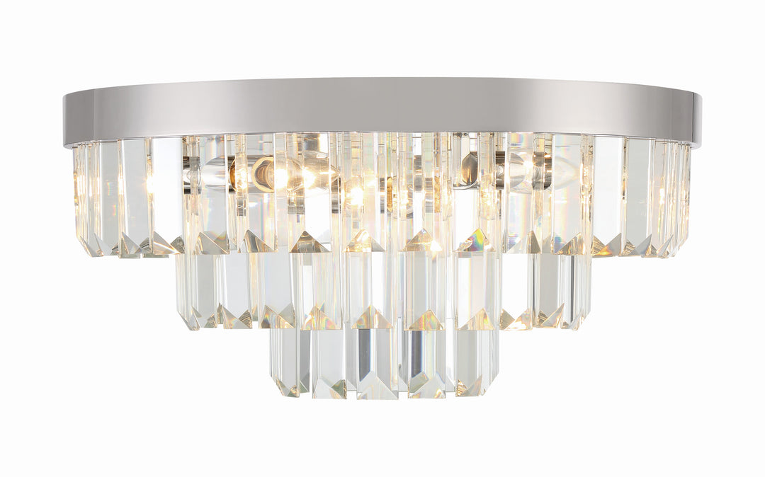 Crystorama Hayes 8 Light Aged Brass Flush Mount