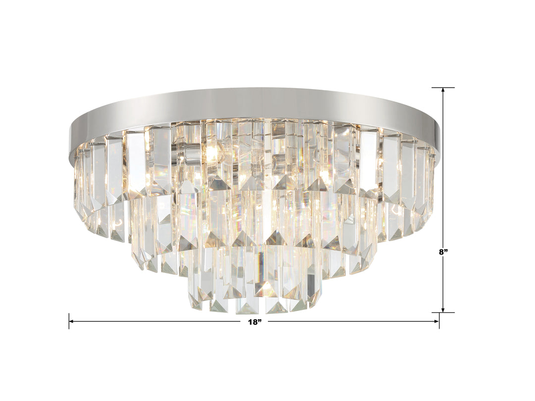 Crystorama Hayes 8 Light Aged Brass Flush Mount