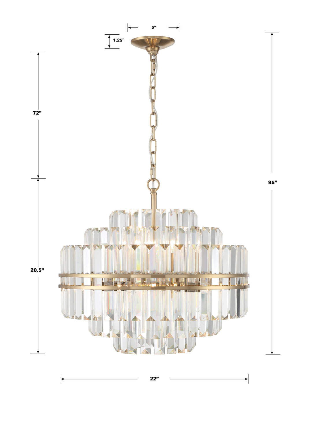 Crystorama Hayes 12 Light Aged Brass Chandelier