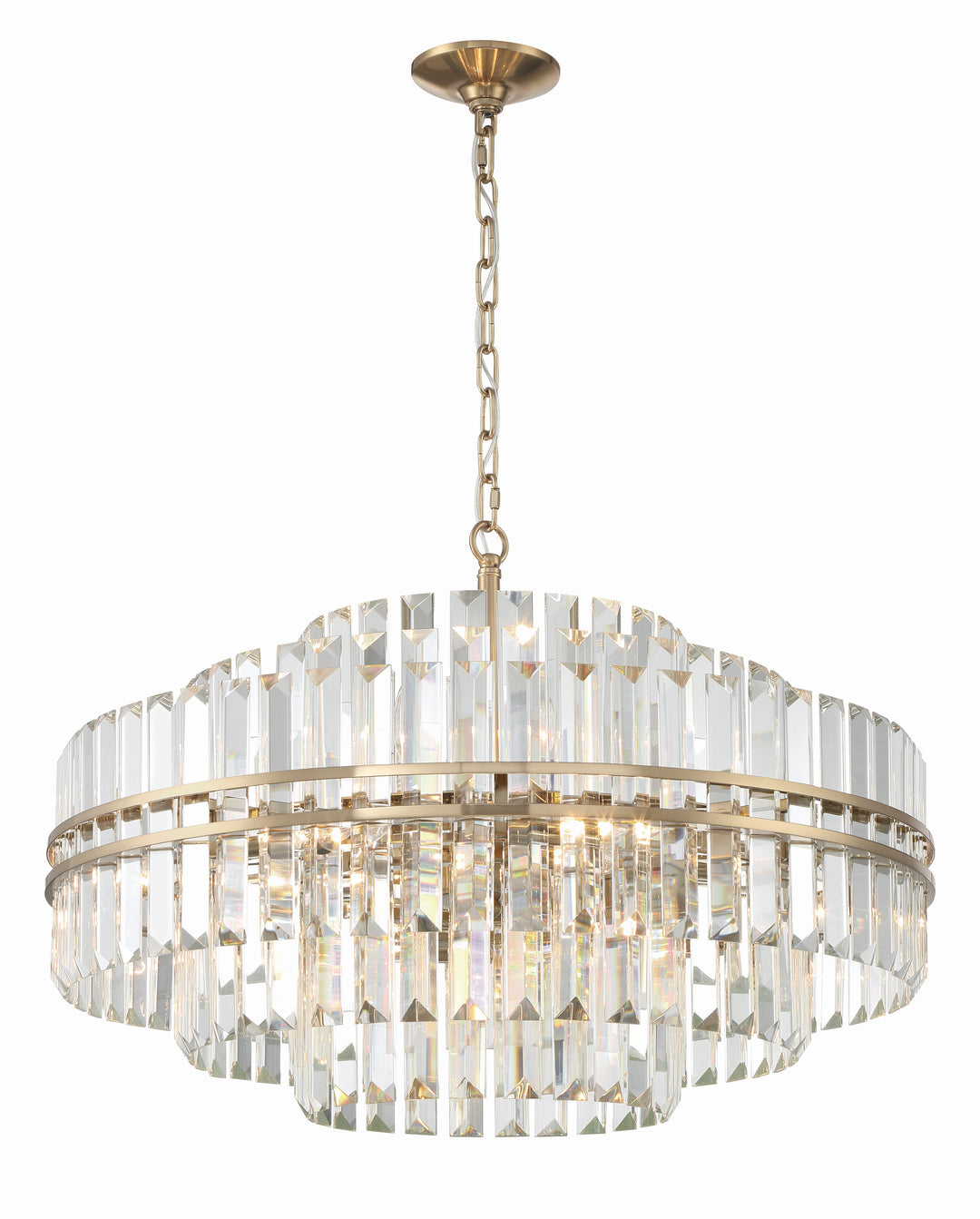 Crystorama Hayes 16 Light Aged Brass Chandelier