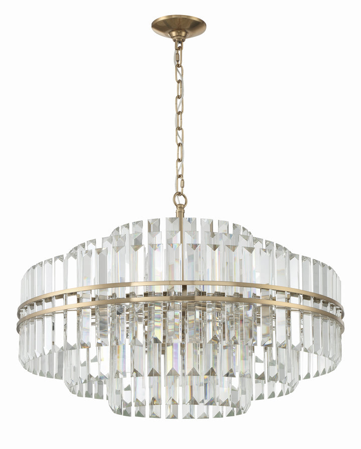 Crystorama Hayes 16 Light Aged Brass Chandelier