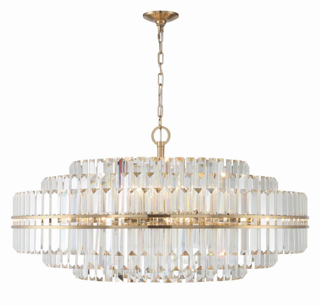 Crystorama Hayes 32 Light Aged Brass Chandelier