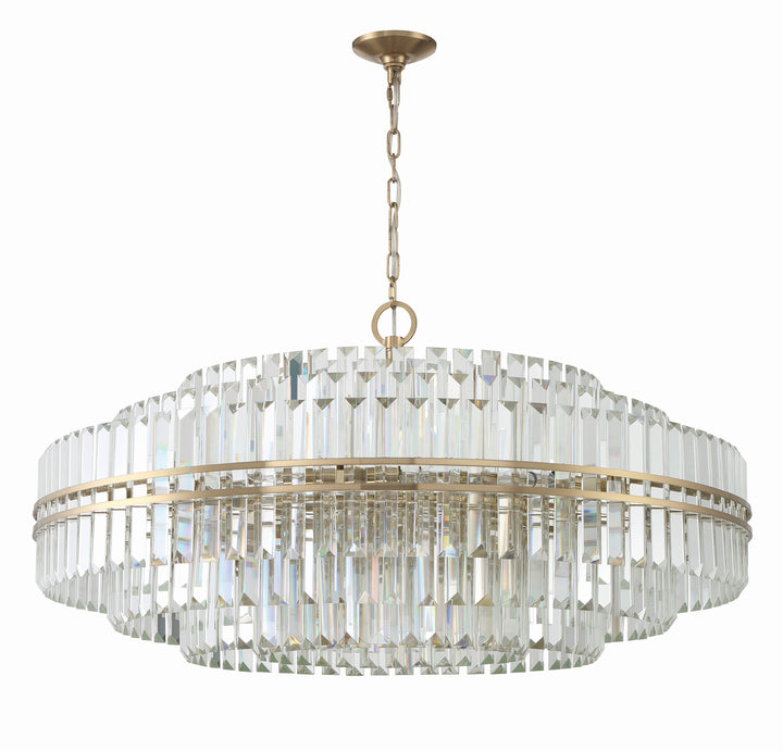 Crystorama Hayes 32 Light Aged Brass Chandelier