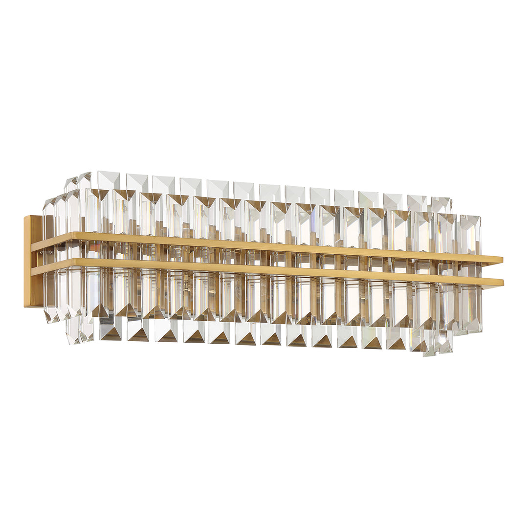 Crystorama Hayes 4 Light Aged Brass Bathroom Vanity