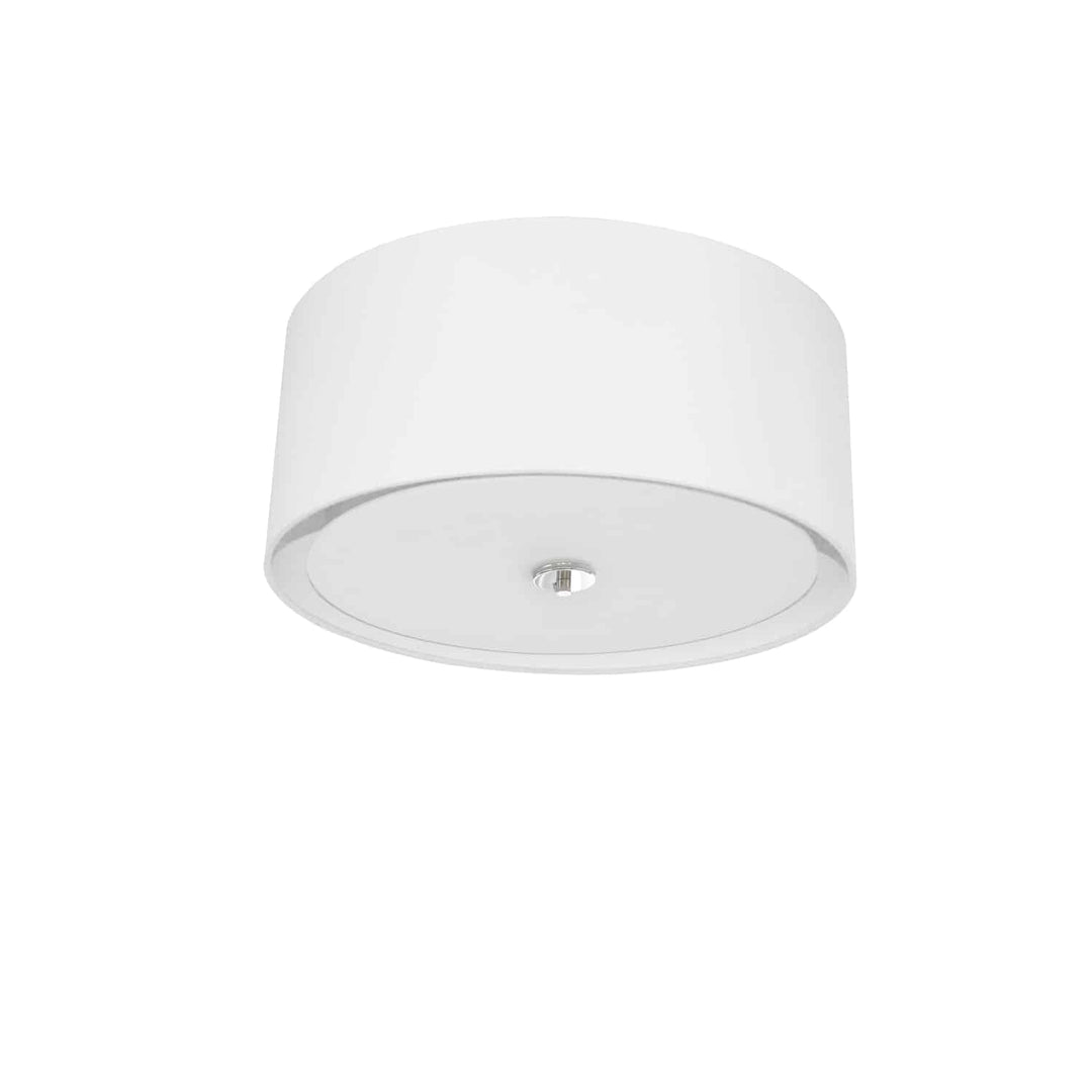 Dainolite 3 Light Helena Flush Mount Polished Chrome White with White Diffuser