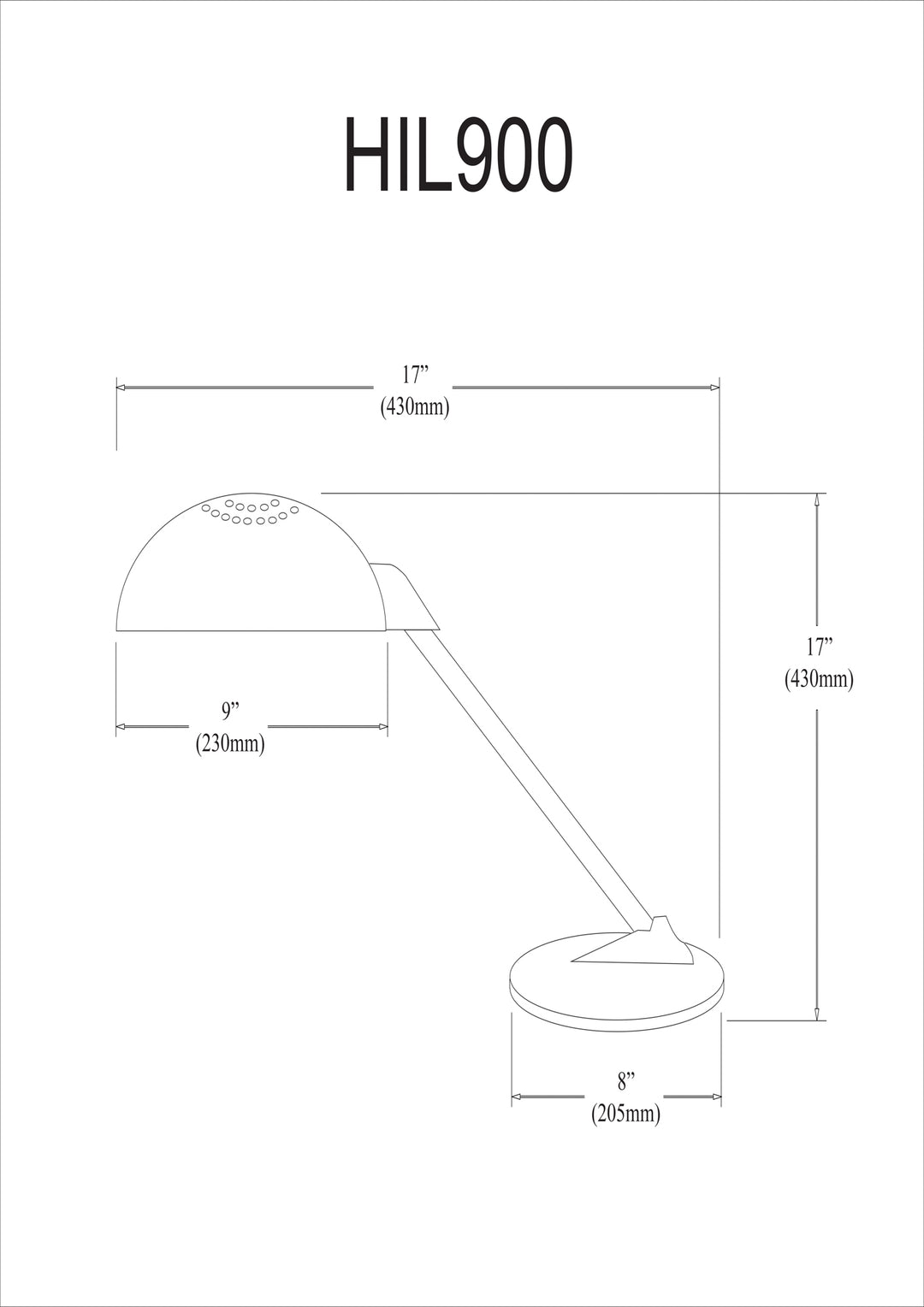 Dainolite Desk Lamp, Matte Black