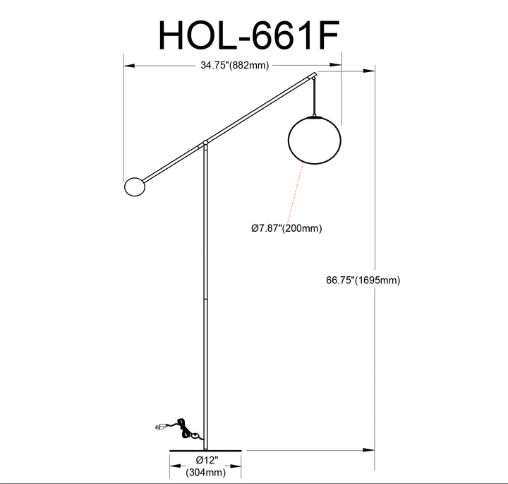 Dainolite 1 Light Incandescent Floor Lamp Aged Brass with Opal Glass