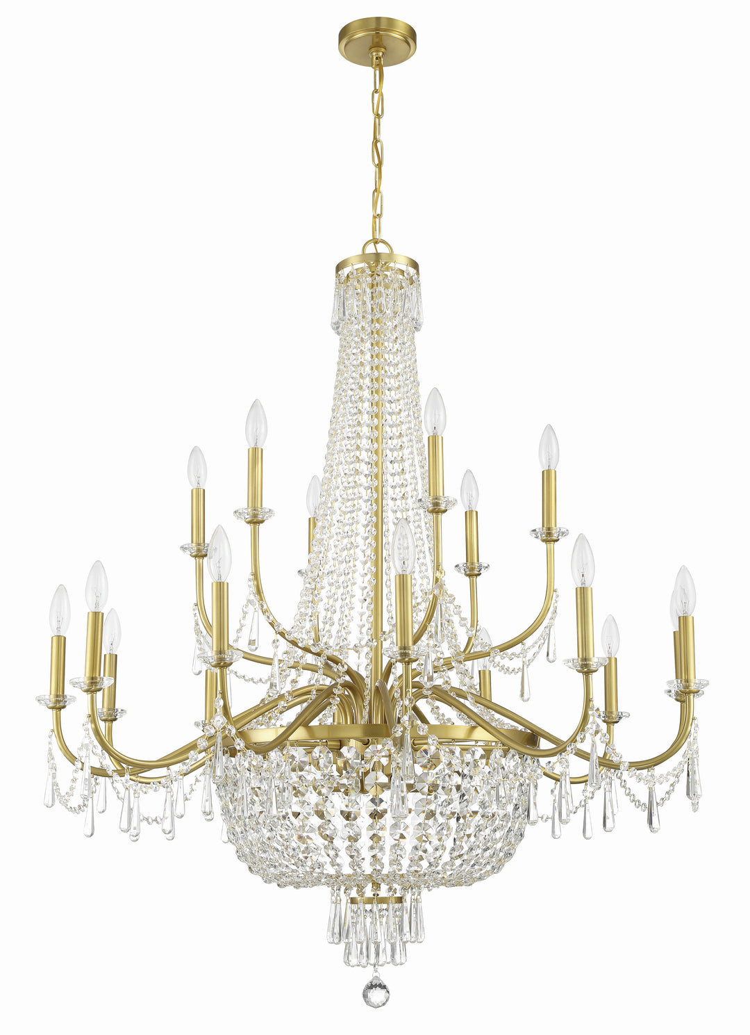 Crystorama Haywood 22 Light Aged Brass Chandelier