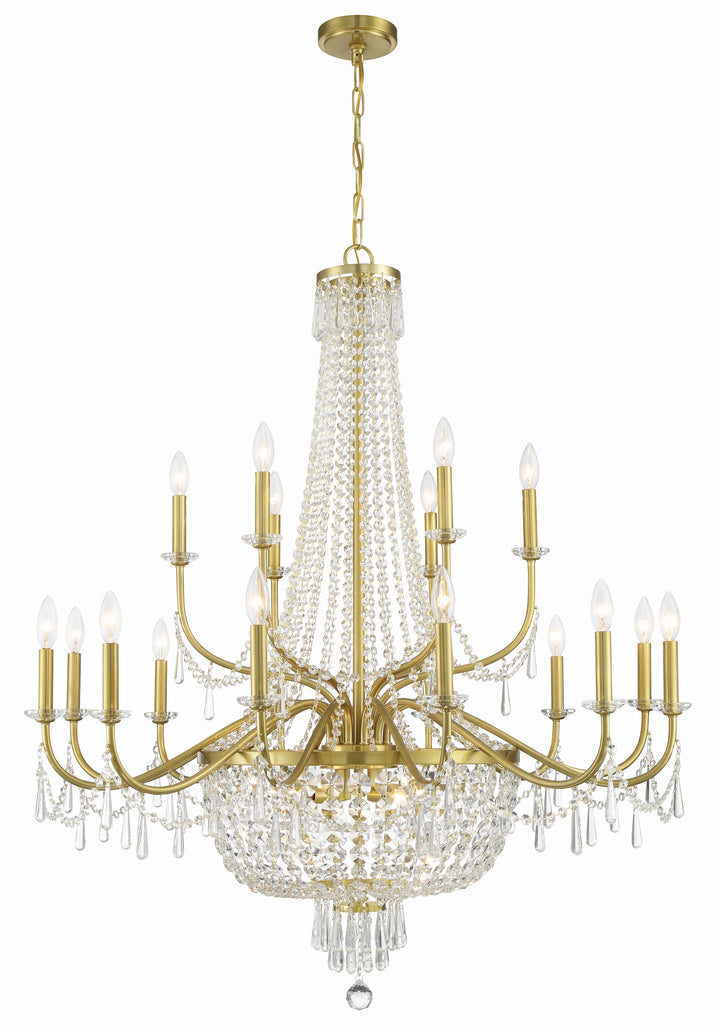 Crystorama Haywood 22 Light Aged Brass Chandelier