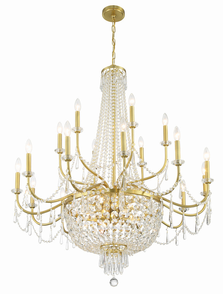 Crystorama Haywood 22 Light Aged Brass Chandelier