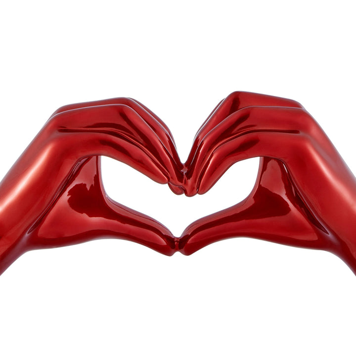 Heart Hands Metallic Red