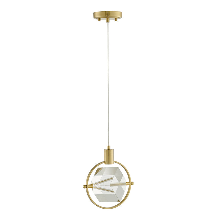 Hollywood Cube 1 Light Pendant // Gold