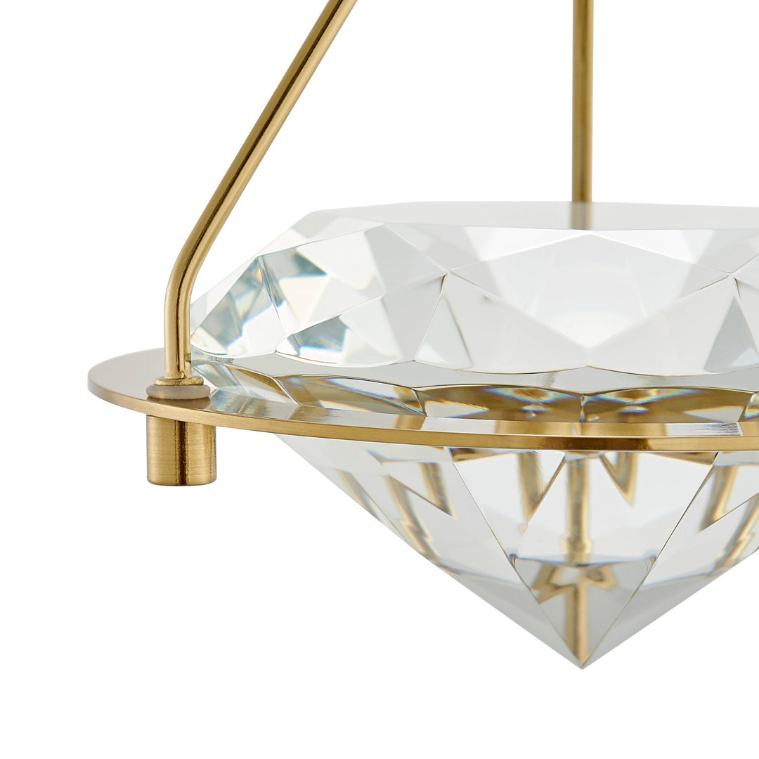 Hollywood Diamond 1 Light Pendant // Gold