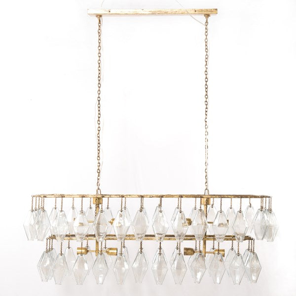 Adeline Rectangular Chandelier-Gold Leaf