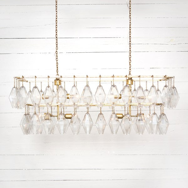 Adeline Rectangular Chandelier-Gold Leaf