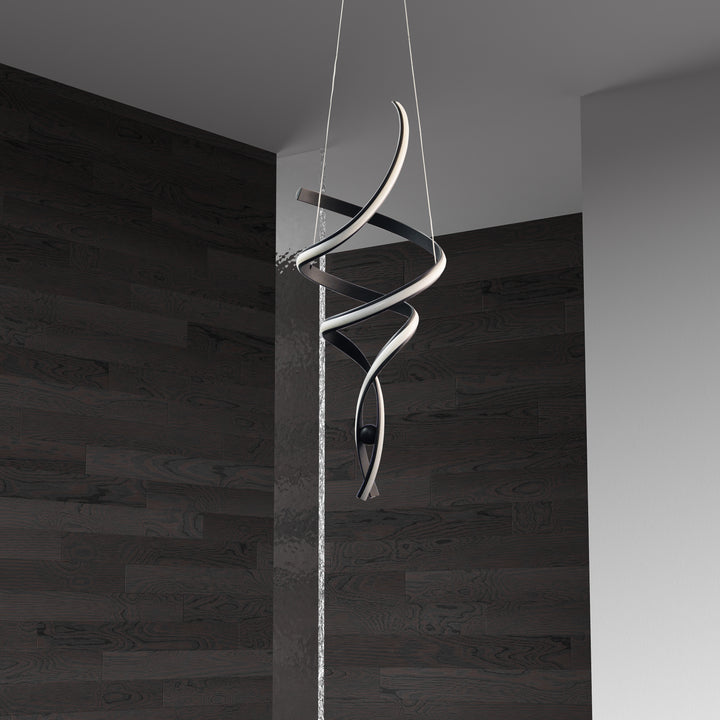 Dainolite 35W LED Pendant, Matte Black with White Silicone Diffuser