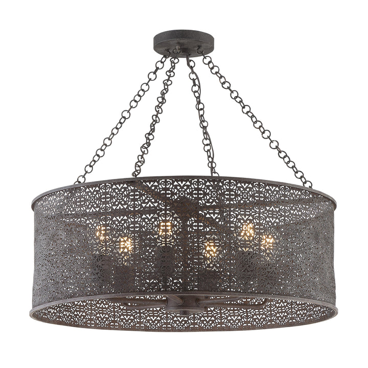 Crystorama Jasmine 6 Light Forged Bronze Chandelier