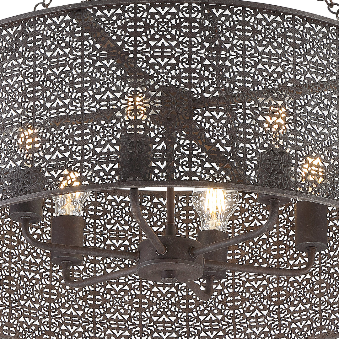 Crystorama Jasmine 6 Light Forged Bronze Chandelier