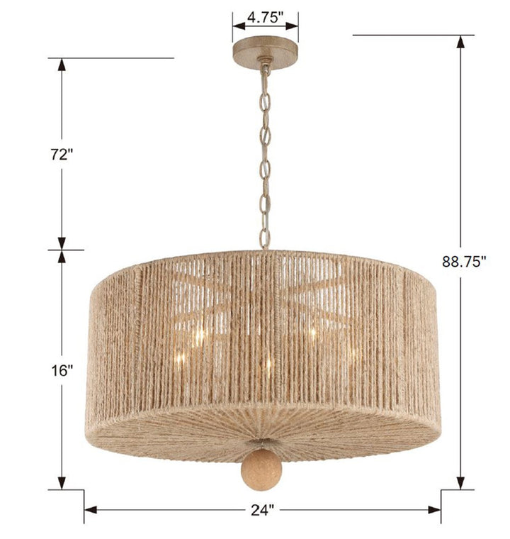 Crystorama Jessa 5 Light Burnished Silver Chandelier