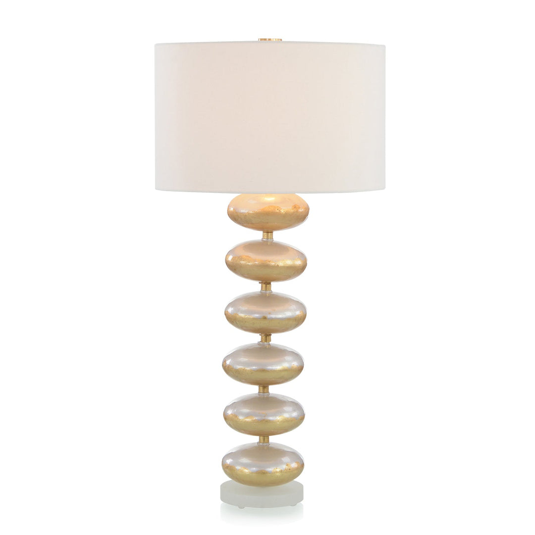 Pearlized Glass Orb Table Lamp